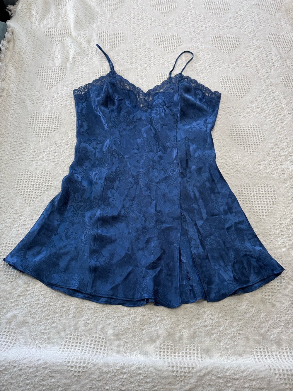 Lingerie Cacique Blue Lacey Nightie Slip Dress (8)